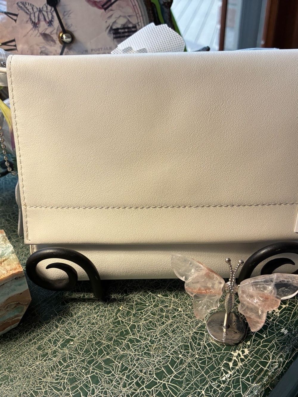 Giani Bernini White Leather Crossbody Bag